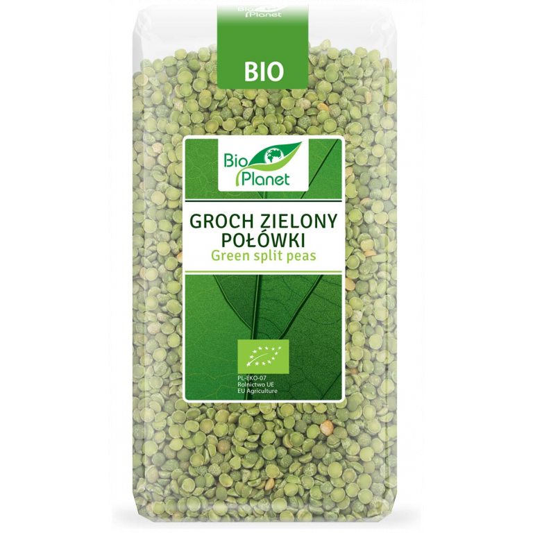 GROCH ZIELONY POŁÓWKI BIO 500 g - BIO PLANET