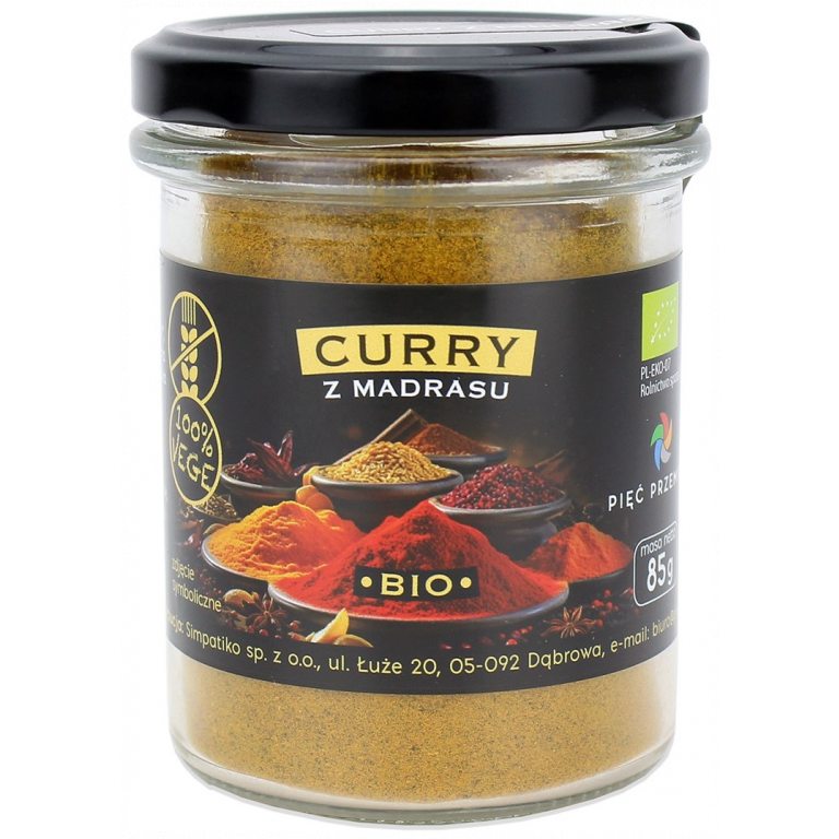 CURRY Z MADRASU BEZGLUTENOWE BIO 85 g - PIĘĆ PRZEMIAN