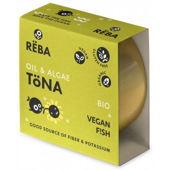 WEGAŃSKA ALTERNATYWA TUŃCZYKA W OLEJU SŁONECZNIKOWYM BEZGLUTENOWA (OIL & ALGAE TONA) BIO 150 g - REBA