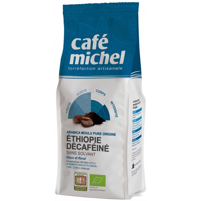 KAWA MIELONA BEZKOFEINOWA ARABICA 100 % ETIOPIA FAIR TRADE BIO 250 g - CAFE MICHEL