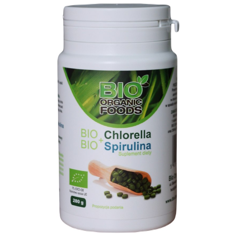 CHLORELLA PYRENOIDOSA + SPIRULINA BIO 560 TABLETEK - BIO ORGANIC FOODS