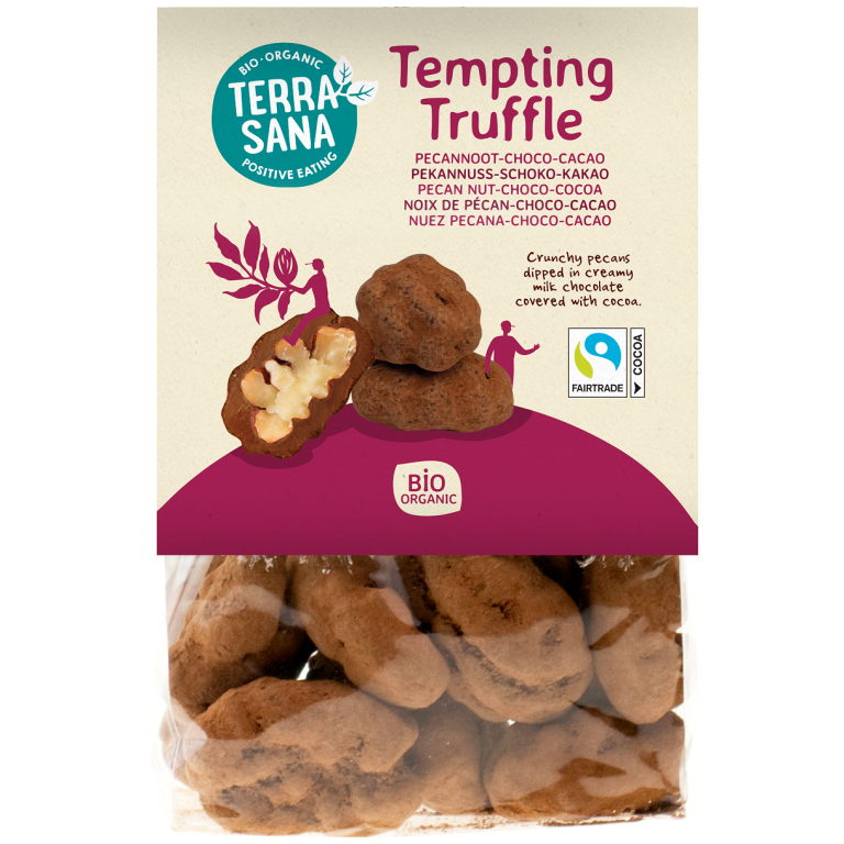 ORZECHY PEKAN W CZEKOLADZIE MLECZNEJ I KAKAO BIO 100 g - TERRASANA