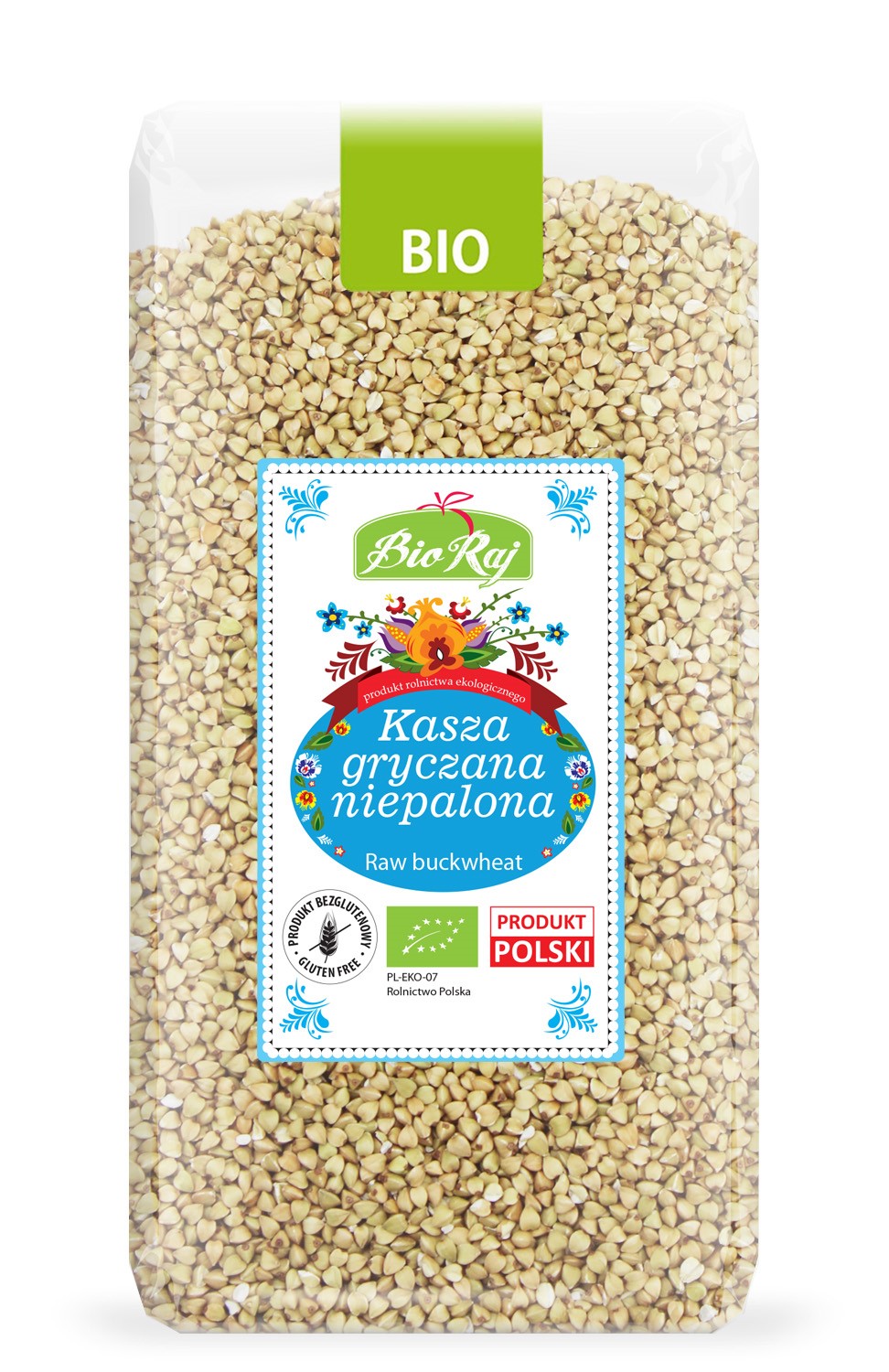 KASZA GRYCZANA NIEPALONA BEZGLUTENOWA BIO (POLSKA) 500 g - BIO RAJ