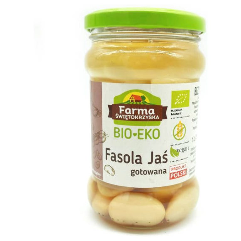 FASOLA JAŚ GOTOWANA BEZGLUTENOWA BIO 300 g (175 g) (SŁOIK) - FARMA ŚWIĘTOKRZYSKA