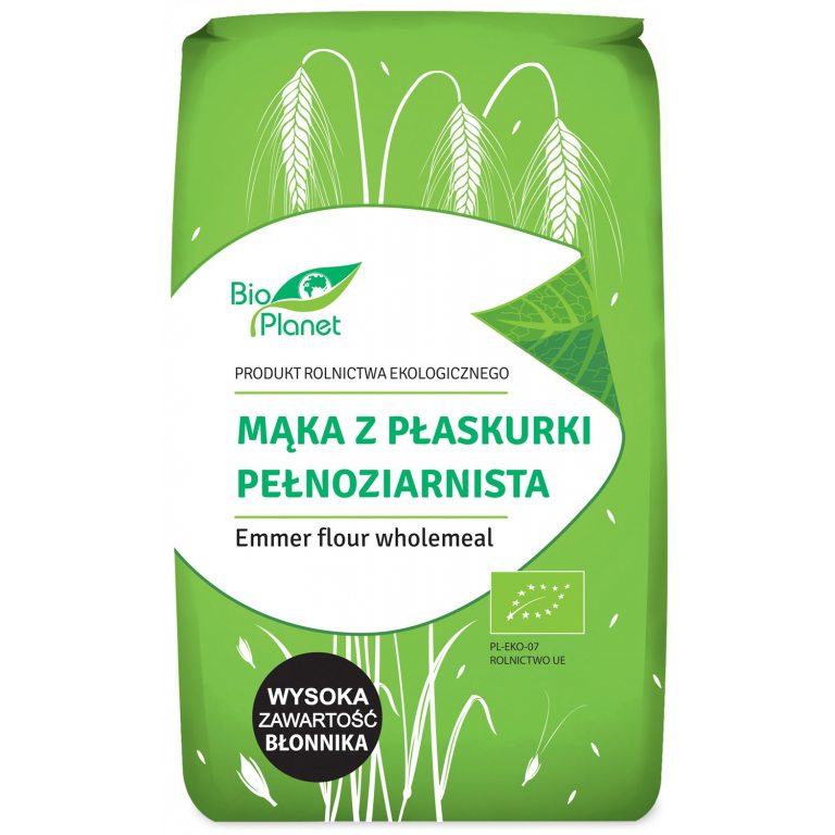 MĄKA Z PŁASKURKI PEŁNOZIARNISTA BIO 500 g - BIO PLANET