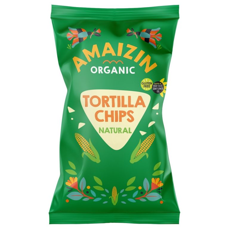 CHIPSY TORTILLA KUKURYDZIANE SOLONE BEZGLUTENOWE BIO 250 g - AMAIZIN