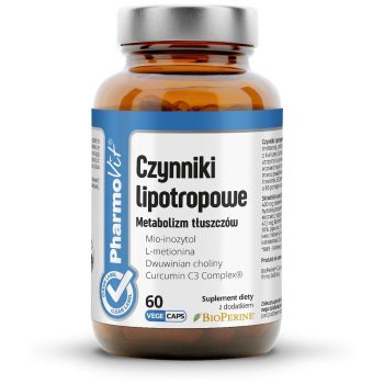 KAPSUŁKI NA METABOLIZM TŁUSZCZÓW (CZYNNIKI LIPOTROPOWE) BEZGLUTENOWE 60 szt. - PHARMOVIT (CLEAN LABEL)