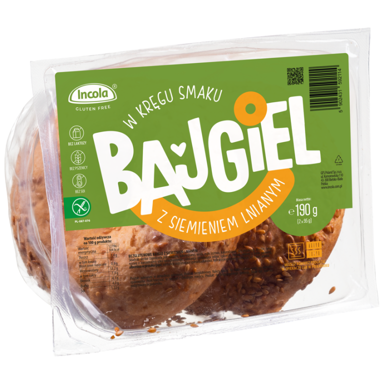 BAJGLE Z SIEMIENIEM LNIANYM BEZGLUTENOWE (2 szt.) 190 g - INCOLA