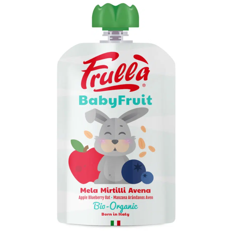 MUS JABŁKO - BORÓWKA - OWIES BEZ DODATKU CUKRÓW BEZGLUTENOWY OD 6 MIESIĄCA BIO 100 g - FRULLA (NATURA NUOVA)