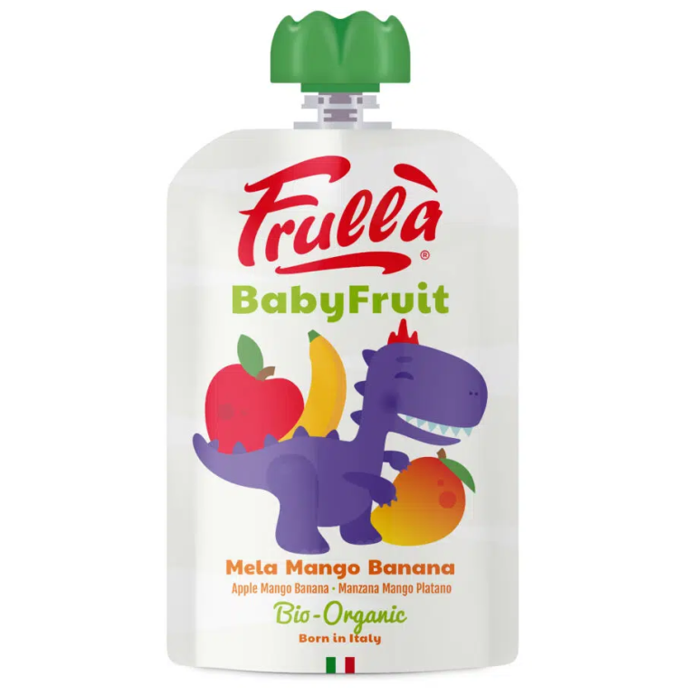 MUS JABŁKO - MANGO - BANAN BEZ DODATKU CUKRÓW BEZGLUTENOWY OD 6 MIESIĄCA BIO 100 g - FRULLA (NATURA NUOVA)