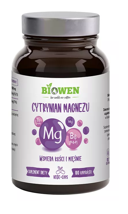 CYTRYNIAN MAGNEZU + WITAMINA B6 BEZGLUTENOWY 100 KAPSUŁEK - HEMPKING (BIOWEN)