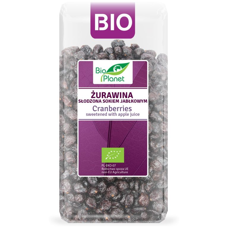 ŻURAWINA SŁODZONA SOKIEM JABŁKOWYM BIO 400 g - BIO PLANET
