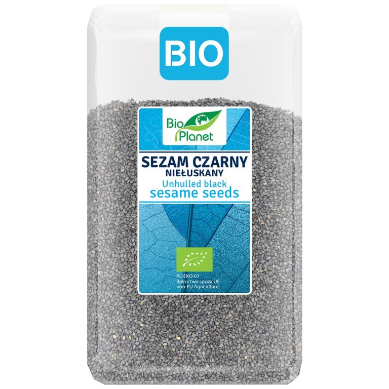 SEZAM CZARNY NIEŁUSKANY BIO 1 kg - BIO PLANET
