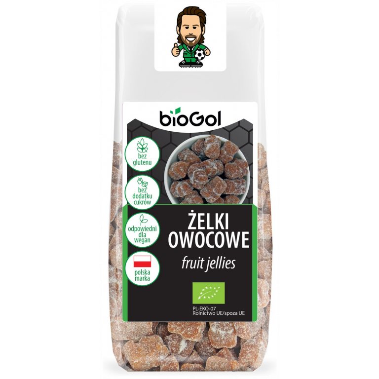 ŻELKI OWOCOWE BEZ DODATKU CUKRÓW BEZGLUTENOWE BIO 90 g - BIOGOL