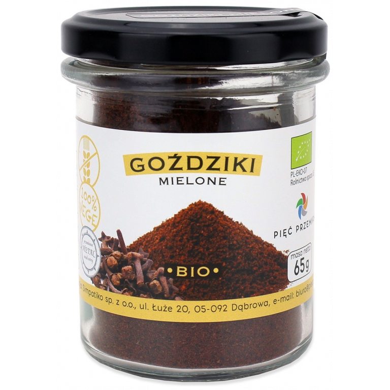 GOŹDZIKI MIELONE BEZGLUTENOWE BIO 65 g - PIĘĆ PRZEMIAN