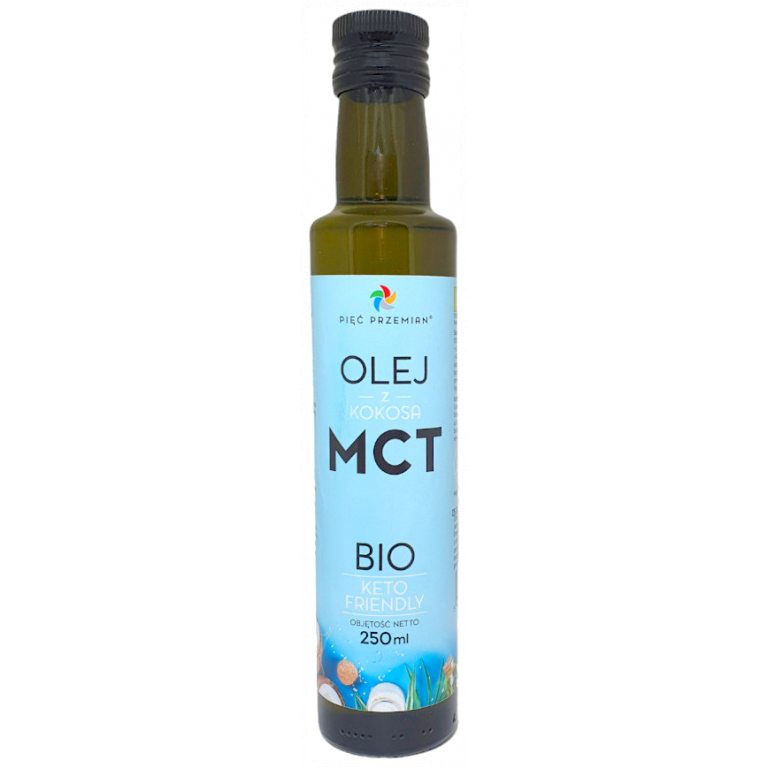 OLEJ KOKOSOWY MCT KETO BEZGLUTENOWY BIO 250 ml - PIĘĆ PRZEMIAN