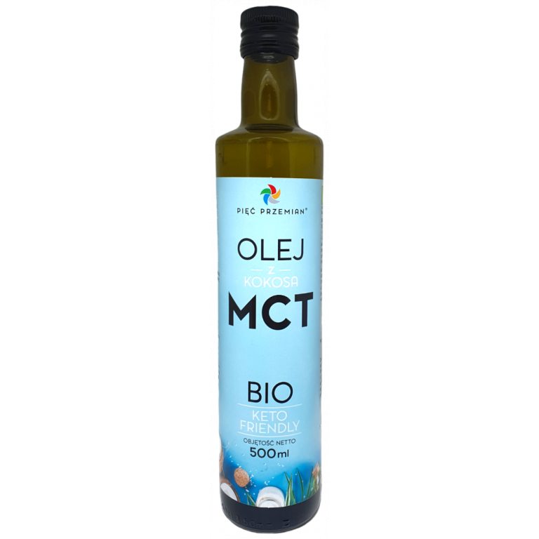 OLEJ KOKOSOWY MCT KETO BEZGLUTENOWY BIO 500 ml - PIĘĆ PRZEMIAN