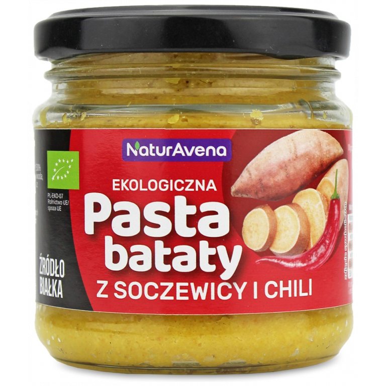 PASTA Z SOCZEWICY I BATATÓW Z CHILI BIO 185 g - NATURAVENA