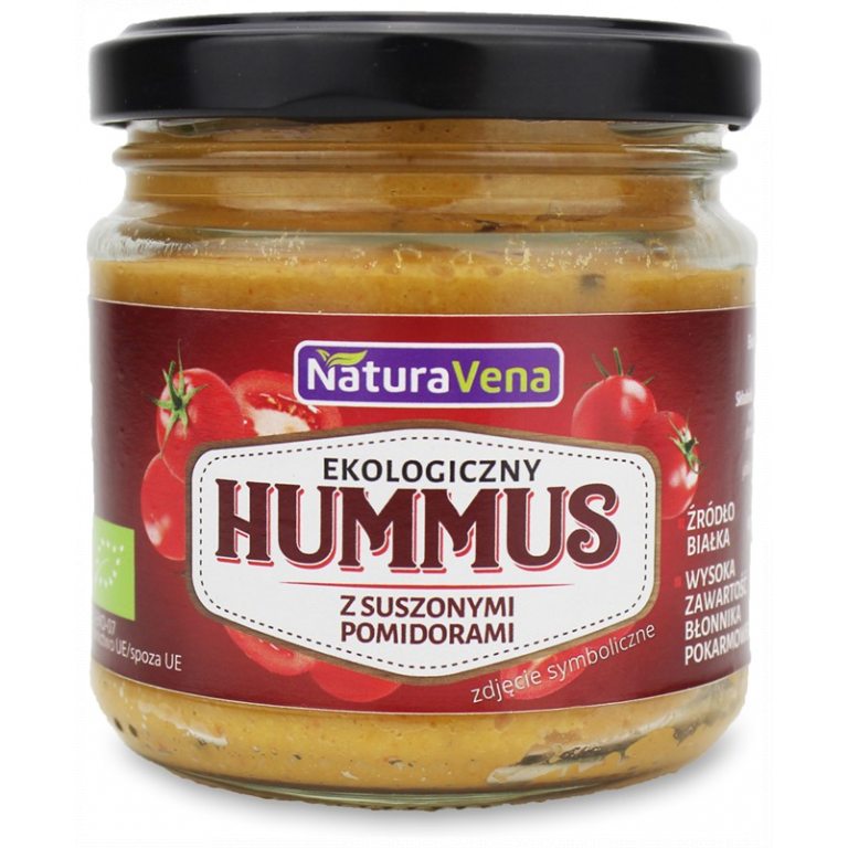 HUMMUS Z SUSZONYMI POMIDORAMI BIO 185 g - NATURAVENA