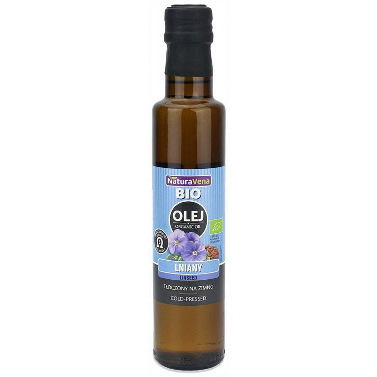 OLEJ LNIANY TŁOCZONY NA ZIMNO BIO 250 ml - NATURAVENA