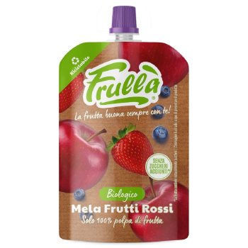 MUS JABŁKO -  CZERWONE OWOCE BEZ DODATKU CUKRÓW BIO 100 g - NATURA NUOVA
