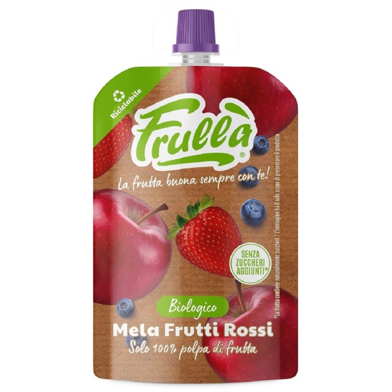 MUS JABŁKO -  CZERWONE OWOCE BEZ DODATKU CUKRÓW BIO 100 g - NATURA NUOVA
