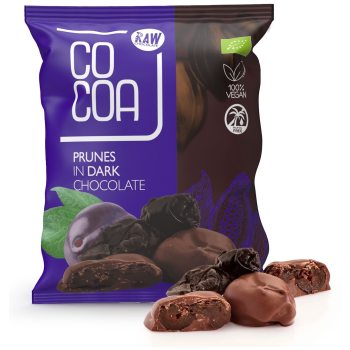 ŚLIWKI KALIFORNIJSKIE W CZEKOLADZIE CIEMNEJ BIO 70 g - COCOA