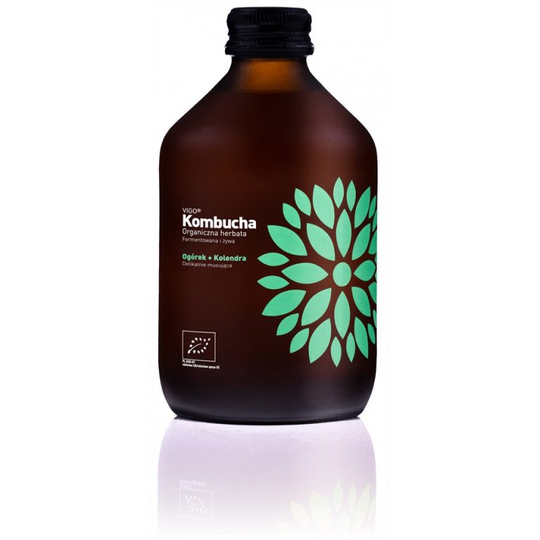 KOMBUCHA Z OGÓRKIEM I KOLENDRĄ BEZGLUTENOWA BIO 330 ml - VIGO