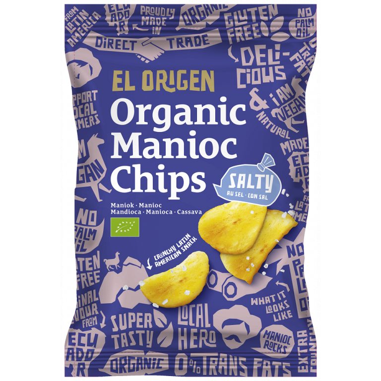 CHIPSY Z MANIOKU SOLONE BEZGLUTENOWE BIO 60 g - EL ORIGEN