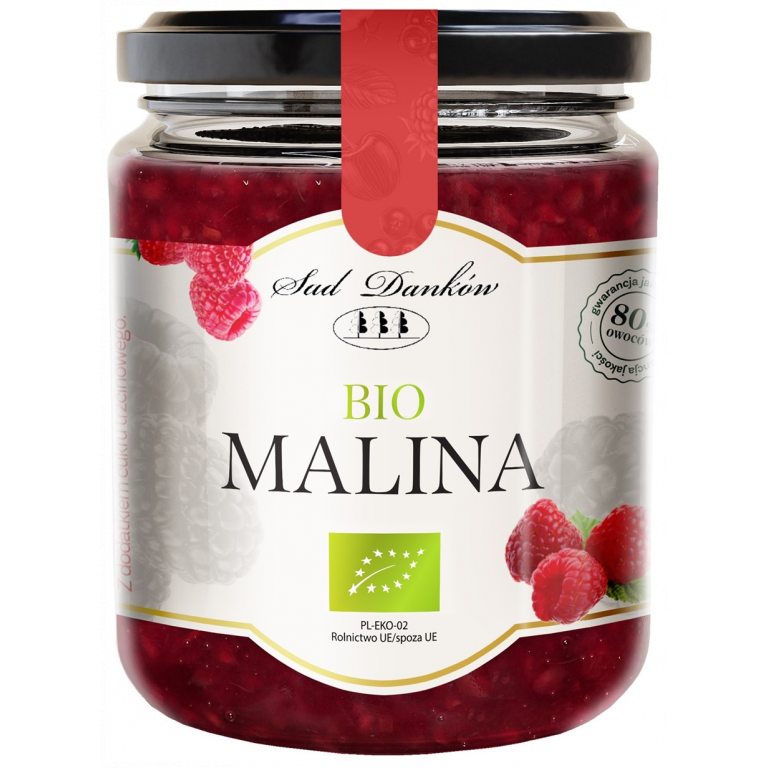 MALINA 80 % Z CUKREM TRZCINOWYM BIO 270 g - SAD DANKÓW