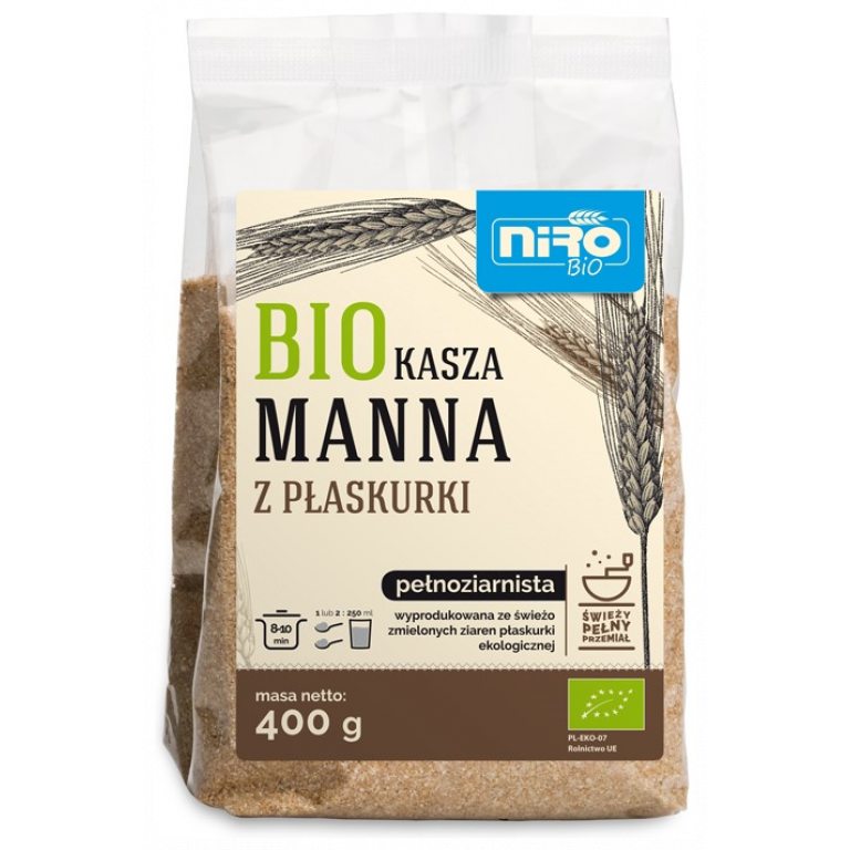 KASZA MANNA Z PŁASKURKI BIO 400 g - NIRO