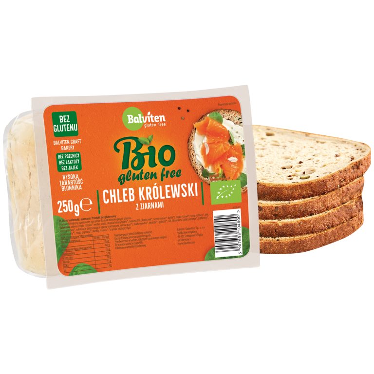 CHLEB KRÓLEWSKI Z ZIARNAMI KROJONY BEZGLUTENOWY BIO 250 g - BALVITEN