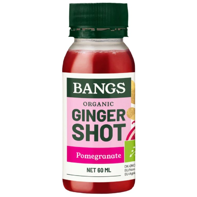 SHOT IMBIROWY Z GRANATEM BEZ DODATKU CUKRÓW BIO 60 ml - BANGS