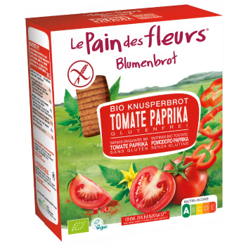 PIECZYWO CHRUPKIE POMIDOROWO - PAPRYKOWE BEZGLUTENOWE BIO 150 g - LE PAIN DES FLEURS