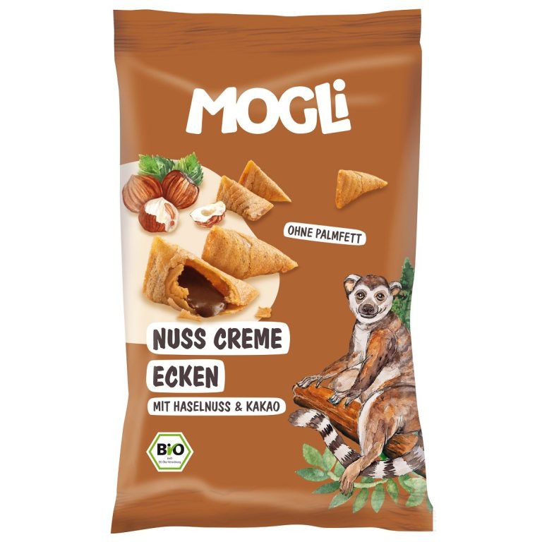 ROŻKI Z KREMEM ORZECHOWO - KAKAOWYM BEZGLUTENOWE BIO 30 g - MOGLI
