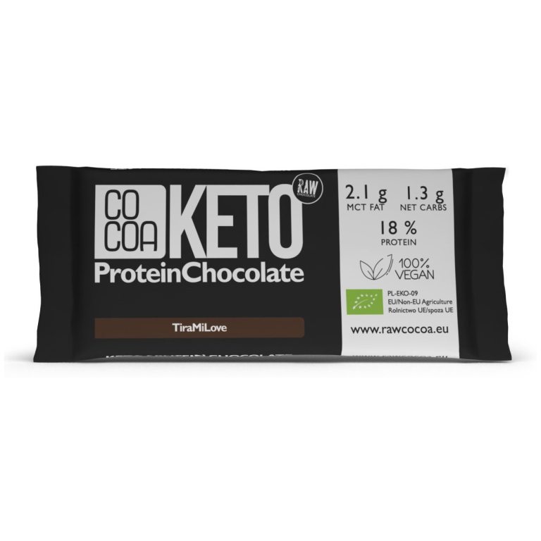 CZEKOLADA PROTEINOWA O SMAKU TIRAMISU KETO BIO 40 g - COCOA