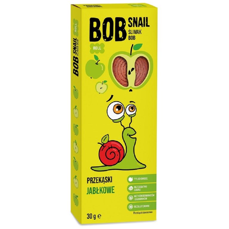 PRZEKĄSKA ROLL JABŁKOWA BEZ DODATKU CUKRÓW BEZGLUTENOWA 30 g - BOB SNAIL