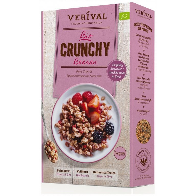 CRUNCHY Z OWOCAMI LEŚNYMI BIO 375 g - VERIVAL