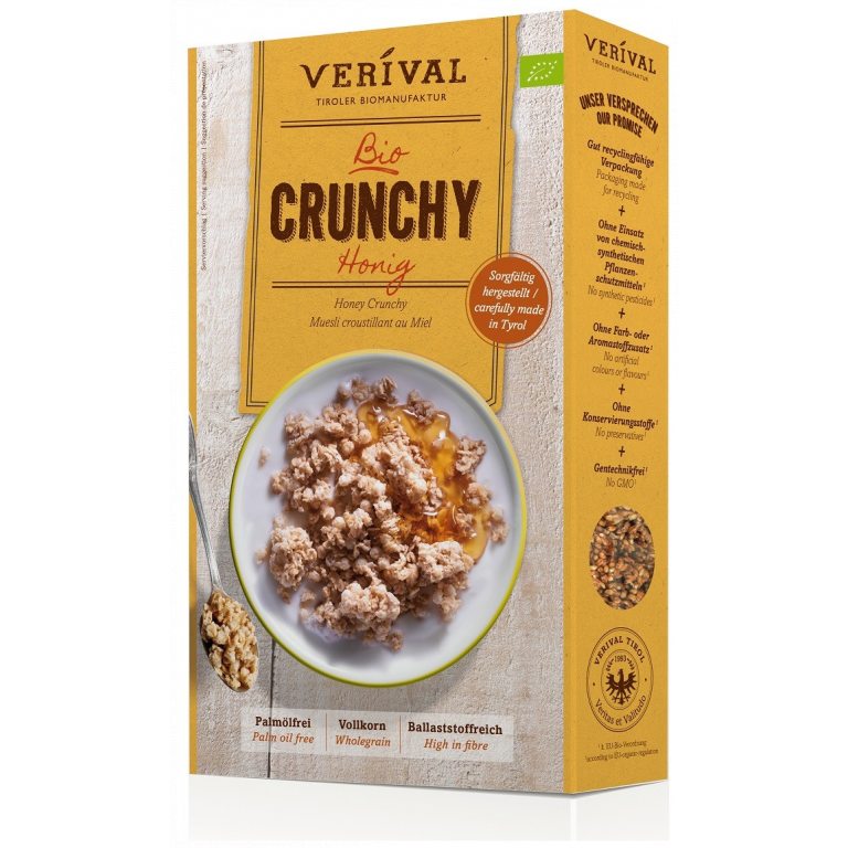 CRUNCHY MIODOWE BIO 375 g - VERIVAL