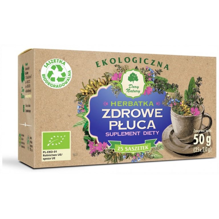 HERBATKA ZDROWE PŁUCA BIO (25 x 2 g) 50 g - DARY NATURY