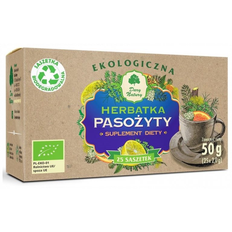 HERBATKA PRZECIW PASOŻYTOM BIO (25 x 2 g) 50 g - DARY NATURY