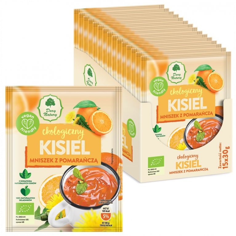 KISIEL INSTANT PIGWOWIEC Z POMARAŃCZĄ BEZGLUTENOWY BIO 30 g - DARY NATURY