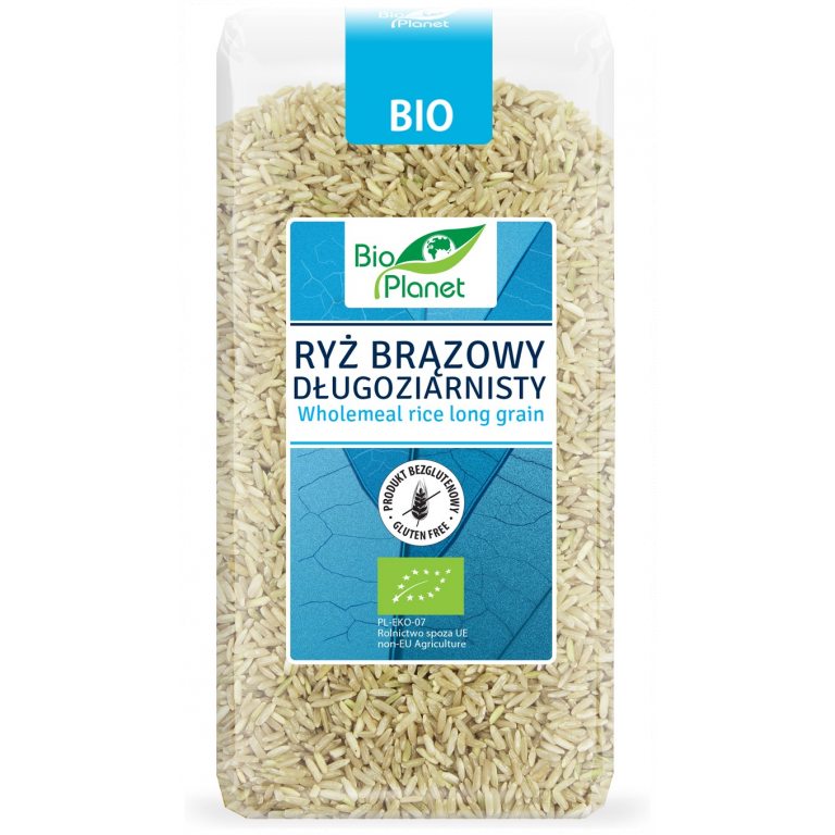 RYŻ BRĄZOWY DŁUGOZIARNISTY BEZGLUTENOWY BIO 500 g - BIO PLANET