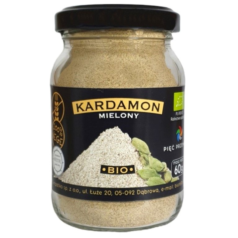 KARDAMON MIELONY BEZGLUTENOWY BIO 60 g - PIĘĆ PRZEMIAN