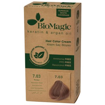 FARBA DO WŁOSÓW ZŁOTY BLOND (7.03) 250 g - BIOMAGIC