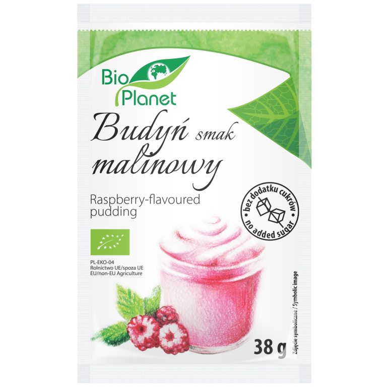 BUDYŃ O SMAKU MALINOWYM Z MALINAMI BIO 38 g - BIO PLANET
