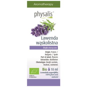 OLEJEK ETERYCZNY LAWENDA WĄSKOLISTNA BIO 10 ml - PHYSALIS