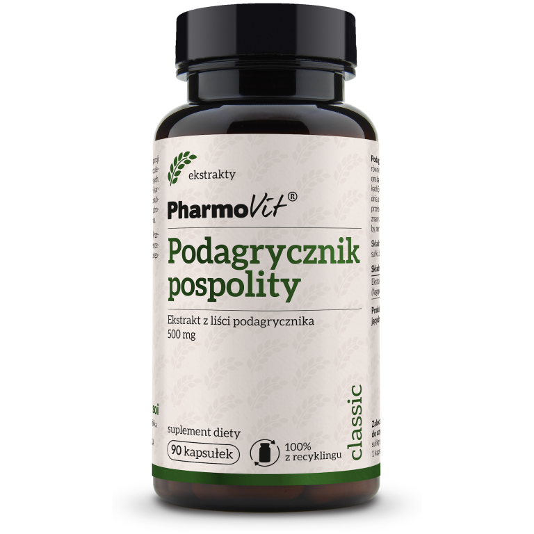 PODAGRYCZNIK POSPOLITY EKSTRAKT (450 mg) BEZGLUTENOWY 90 KAPSUŁEK - PHARMOVIT (CLASSIC)
