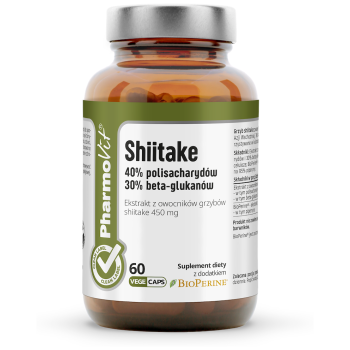 GRZYBY SHIITAKE EKSTRAKT (450 mg) BEZGLUTENOWY 60 KAPSUŁEK - PHARMOVIT (CLEAN LABEL)