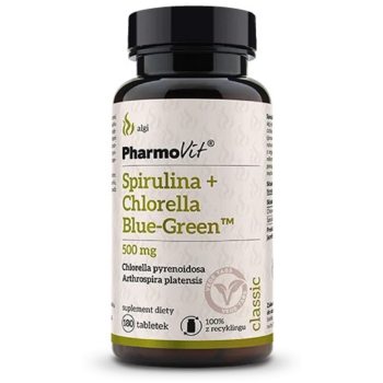 SPIRULINA + CHLORELLA BLUE-GREEN BEZGLUTENOWA 180 TABLETEK - PHARMOVIT (CLASSIC)